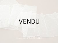 アンティーク ドット柄 幅広 チュールレース 14cm幅 オフホワイト