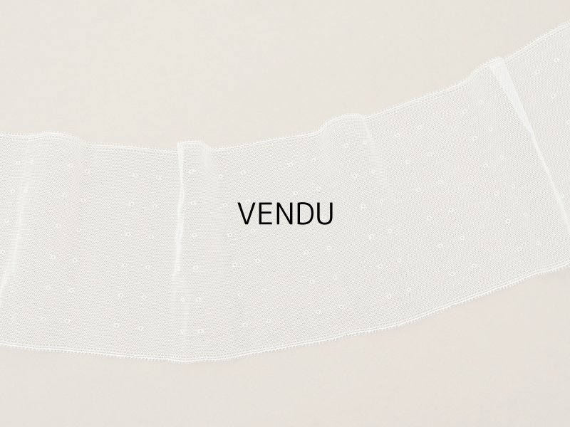 画像2: アンティーク ドット柄 幅広 チュールレース 14cm幅 オフホワイト