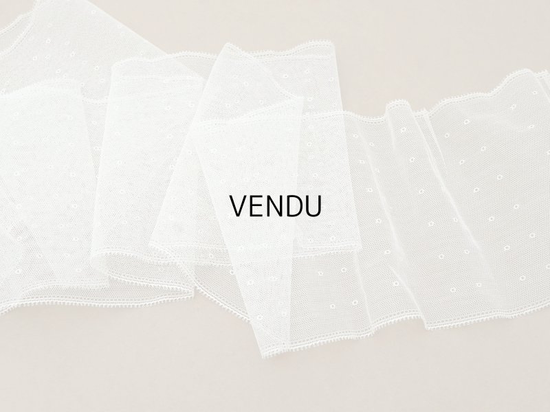 画像4: アンティーク ドット柄 幅広 チュールレース 14cm幅 オフホワイト