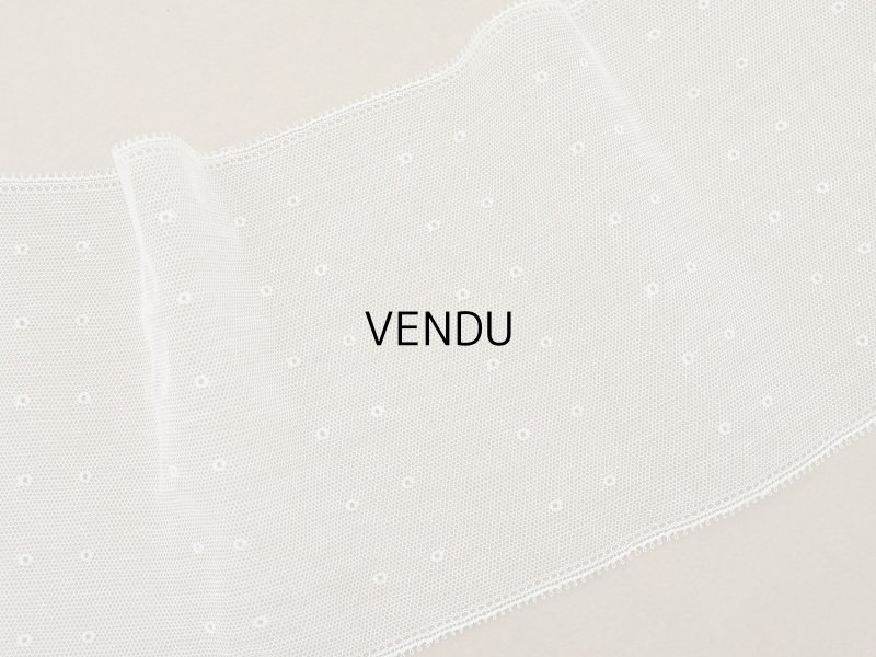 画像3: アンティーク ドット柄 幅広 チュールレース 14cm幅 オフホワイト