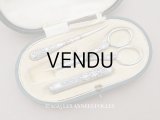 アンティーク シルバー製 リボン＆花のガーランド ソーイングセット 裁縫道具