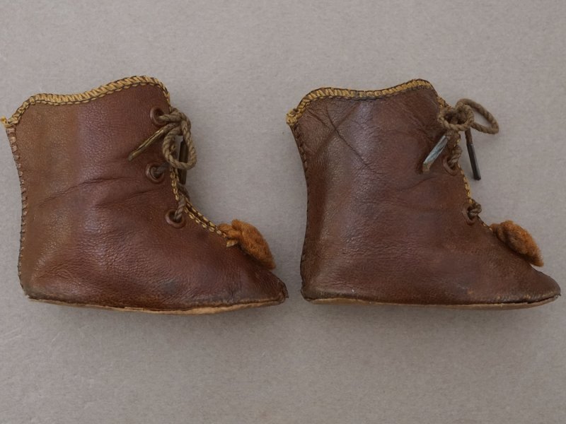 画像5: 19世紀末 アンティーク ALART ドールシューズ レザー ダークブラウン (7) 約6.6×2.7cm