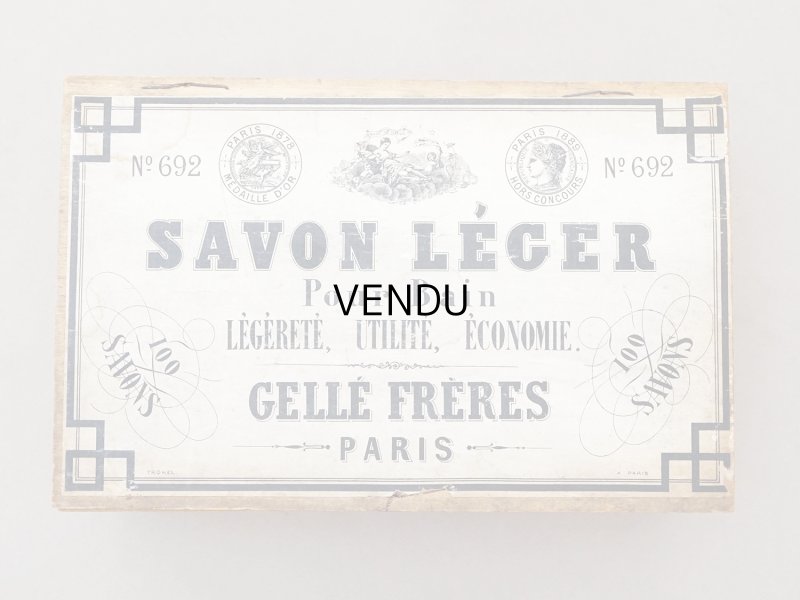 画像3: アンティーク ソープボックス 大きな木箱 SAVON LEGER POUR BAIN - GELLE FRERES PARIS -
