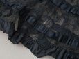 画像9: 1900年頃 アンティーク 47cm幅  ドレスの裾 ドットのチュール＆シルクサテンリボン 黒  約430cm  