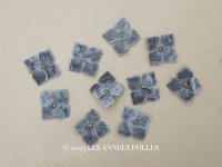アンティーク 布花材料 ベルベットの花びら 花芯付き 10ピースのセット 約3cm 布花 チャコールグレイ