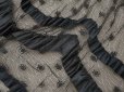画像5: 1900年頃 アンティーク 47cm幅  ドレスの裾 ドットのチュール＆シルクサテンリボン 黒  約430cm  