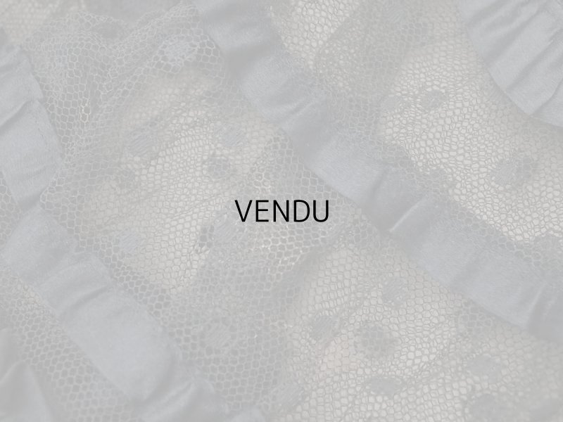 画像10: 1900年頃 アンティーク 47cm幅  ドレスの裾 ドットのチュール＆シルクサテンリボン 黒  約430cm  