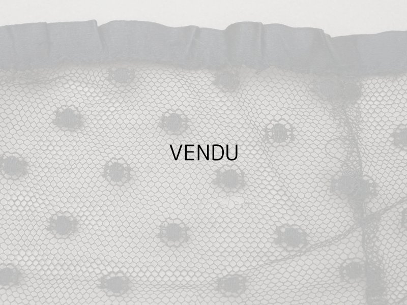 画像13: 1900年頃 アンティーク 47cm幅  ドレスの裾 ドットのチュール＆シルクサテンリボン 黒  約430cm  