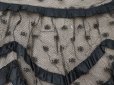 画像14: 1900年頃 アンティーク 47cm幅  ドレスの裾 ドットのチュール＆シルクサテンリボン 黒  約430cm  