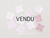 アンティーク 布花材料 ベルベットの花びら 花芯付き 10ピースのセット 約3cm 布花 ライラックピンク＆赤紫