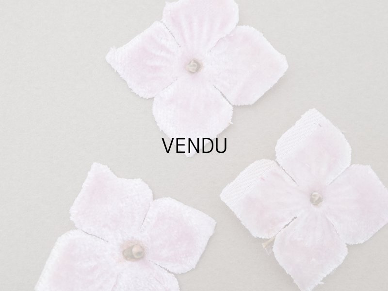 画像2: アンティーク 布花材料 ベルベットの花びら 花芯付き 10ピースのセット 約3cm 布花 ライラックピンク＆赤紫