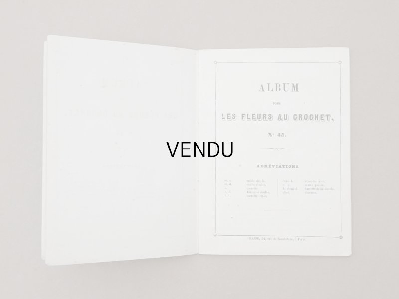 画像3: 1864〜1882年頃 アンティーク 花モチーフ クロシェ編み ALBUM POUR OUVRAGES DE FLEURS AU CROCHET N 45 - MAISON SAJOU -