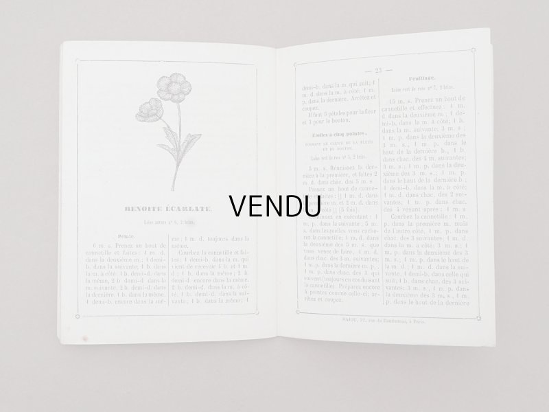 画像9: 1864〜1882年頃 アンティーク 花モチーフ クロシェ編み ALBUM POUR OUVRAGES DE FLEURS AU CROCHET N 45 - MAISON SAJOU -