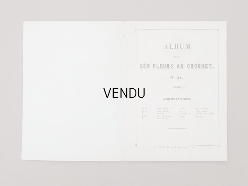 画像3: 1882年 アンティーク 花モチーフ クロシェ編み ALBUM POUR OUVRAGES DE FLEURS AU CROCHET N 44 - MAISON SAJOU -
