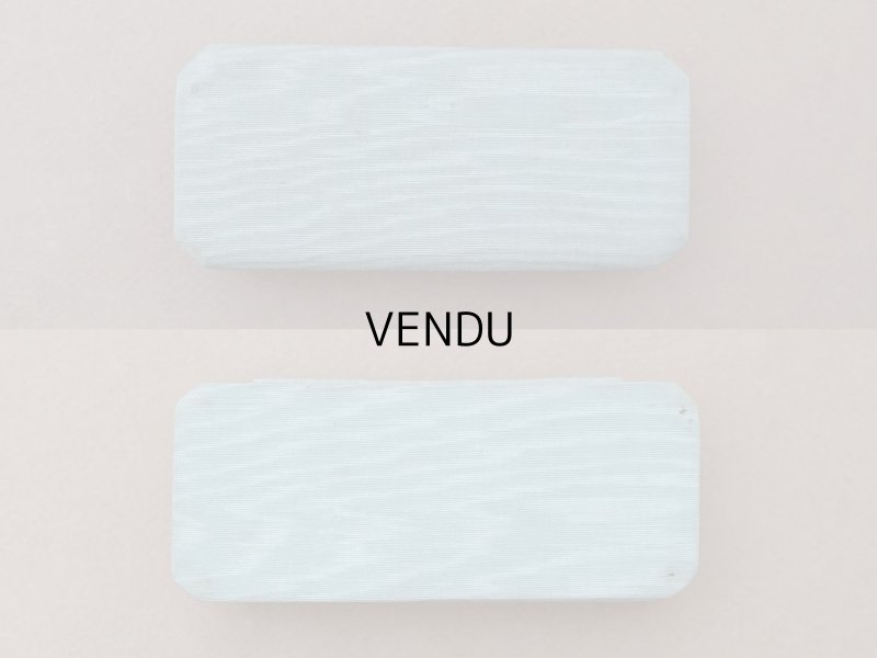 画像9: アンティーク  シルク製 ジュエリーボックス  グレイッシュブルー