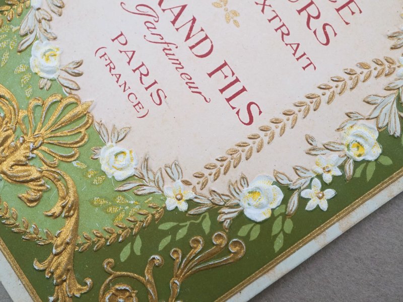 画像3: アンティーク パフュームラベル 薔薇のガーランド ESSENCE DE FLEURS TRIPLE EXTRAIT - DURAND FILS PARIS -