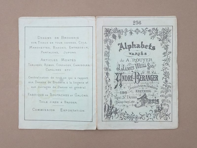 画像3: アンティーク アルファベットの図案帳 ALPHABETS VARIES N 256 - ANDRE-BERANGER - 