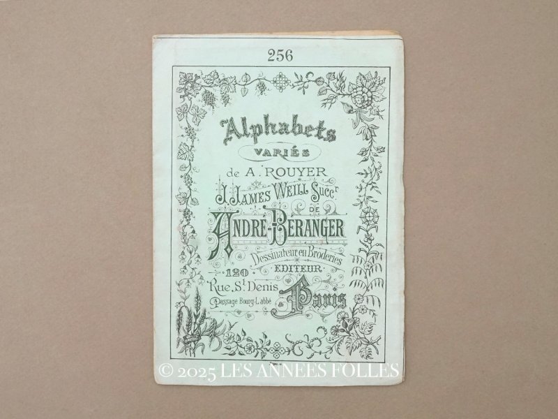 画像1: アンティーク アルファベットの図案帳 ALPHABETS VARIES N 256 - ANDRE-BERANGER - 