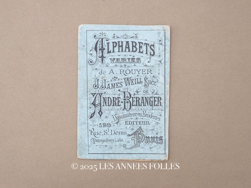 画像1: アンティーク アルファベットの図案帳 ALPHABETS VARIES N 26 - ANDRE-BERANGER - 