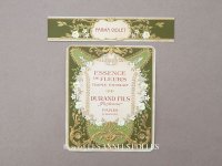 アンティーク パフュームラベル 薔薇のガーランド ESSENCE DE FLEURS TRIPLE EXTRAIT - DURAND FILS PARIS -