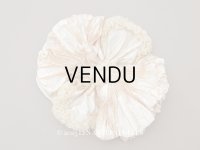 アンティーク シャンパンピンクのリボン シルクシフォン&シルクサテン 大きなモチーフ 