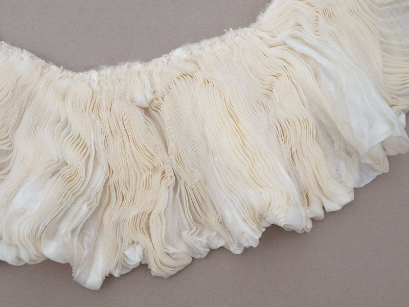 画像4: アンティーク シルクシフォンのプリーツ オフホワイト