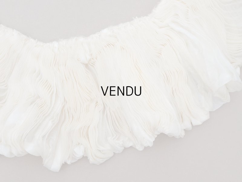 画像4: アンティーク シルクシフォンのプリーツ オフホワイト