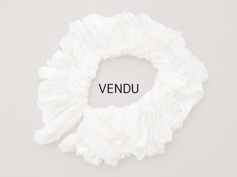 画像2: アンティーク シルクシフォンのプリーツ オフホワイト