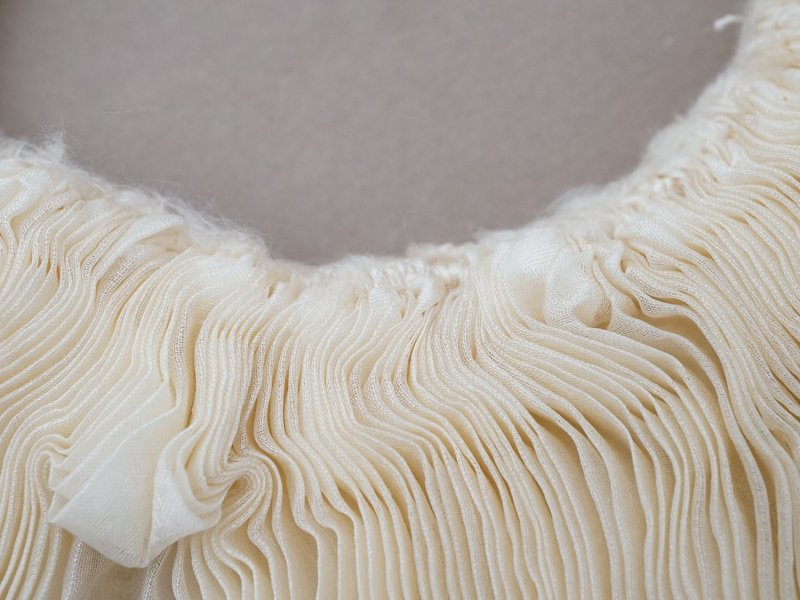 画像5: アンティーク シルクシフォンのプリーツ オフホワイト