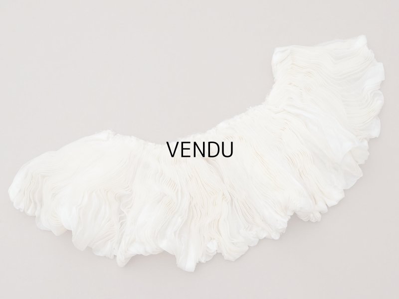 画像3: アンティーク シルクシフォンのプリーツ オフホワイト