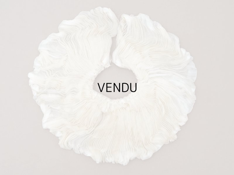 画像2: アンティーク シルクシフォンのプリーツ オフホワイト