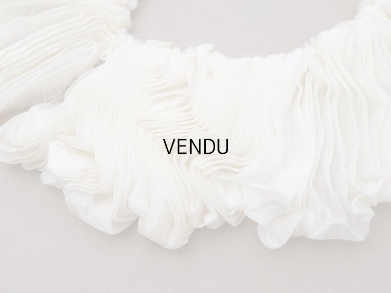 画像4: アンティーク シルクシフォンのプリーツ オフホワイト