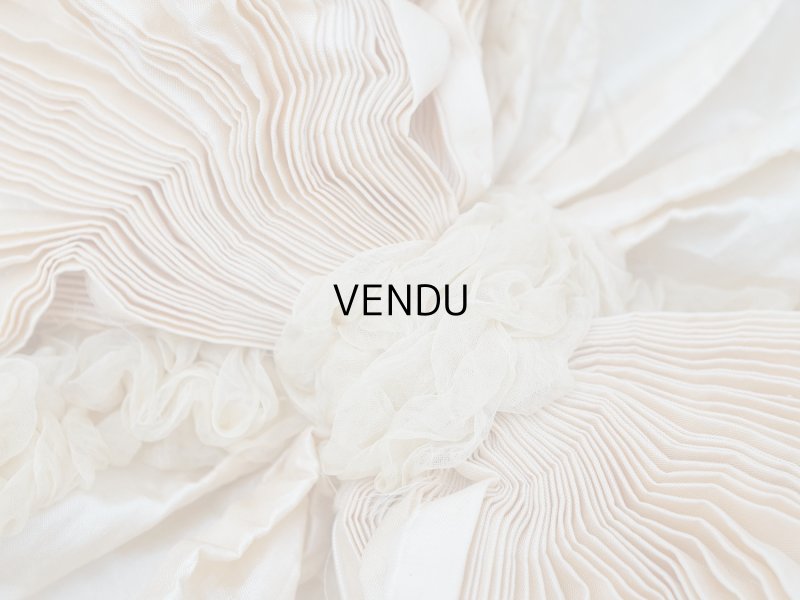 画像5: アンティーク シャンパンピンクのリボン シルクシフォン&シルクサテン 大きなモチーフ 