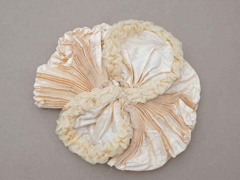 画像3: アンティーク シャンパンピンクのリボン シルクシフォン&シルクサテン 大きなモチーフ