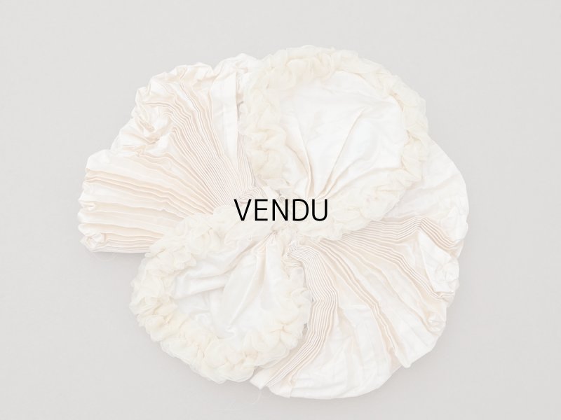 画像3: アンティーク シャンパンピンクのリボン シルクシフォン&シルクサテン 大きなモチーフ 