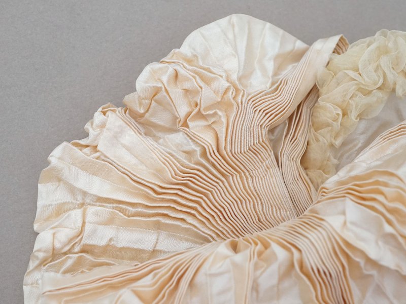 画像6: アンティーク シャンパンピンクのリボン シルクシフォン&シルクサテン 大きなモチーフ