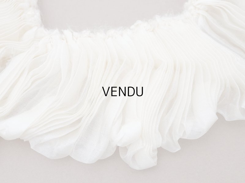 画像3: アンティーク シルクシフォンのプリーツ オフホワイト