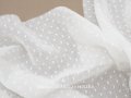アンティーク  ドット刺繍入り コットンオーガンジー オフホワイト ファブリック 