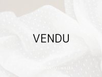 アンティーク  ドット刺繍入り コットンオーガンジー オフホワイト ファブリック 