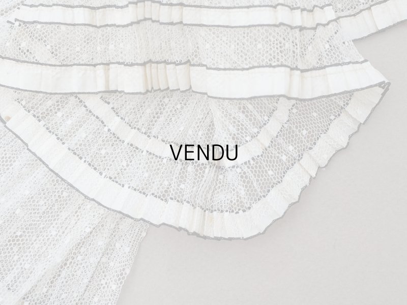 画像8: アンティーク クラヴァット ドット柄チュールレースのプリーツ