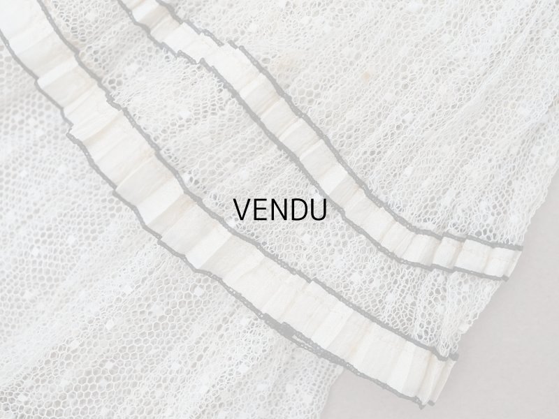 画像7: アンティーク クラヴァット ドット柄チュールレースのプリーツ