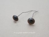 アンティーク テディベアのグラスアイ 10〜10.5mm 黒×ダークブラウン