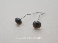 アンティーク テディベアのグラスアイ 10〜10.5mm 黒×ダークブラウン