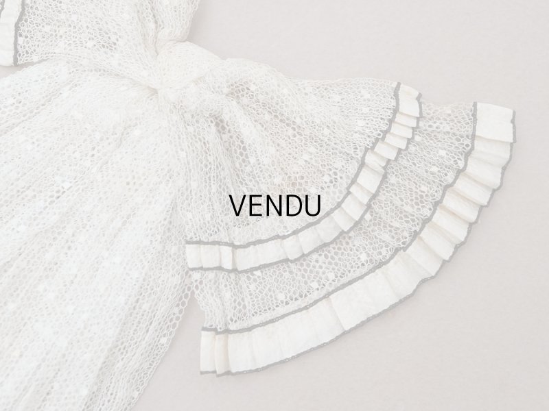 画像5: アンティーク クラヴァット ドット柄チュールレースのプリーツ