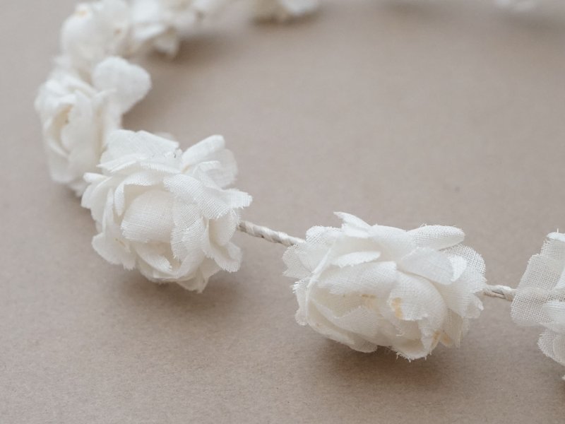 画像6: アンティーク 薔薇の布花のティアラ 花冠 初聖体