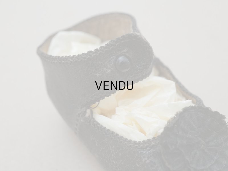 画像3: 19世紀末 アンティーク Louis Gustave Beaudelot JEMEAU ドールシューズ レザー 黒 (9) 約7.9×3.4cm 