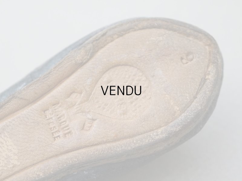 画像10: 19世紀末 アンティーク Louis Gustave Beaudelot JEMEAU ドールシューズ レザー 黒 (9) 約7.9×3.4cm 