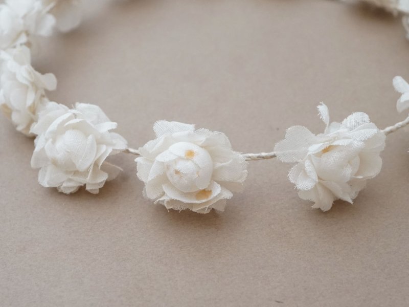 画像5: アンティーク 薔薇の布花のティアラ 花冠 初聖体