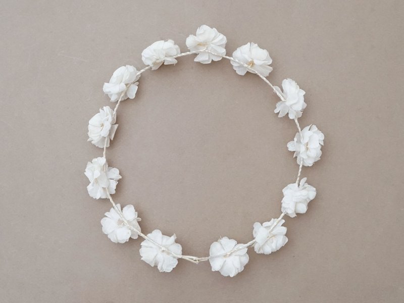 画像8: アンティーク 薔薇の布花のティアラ 花冠 初聖体