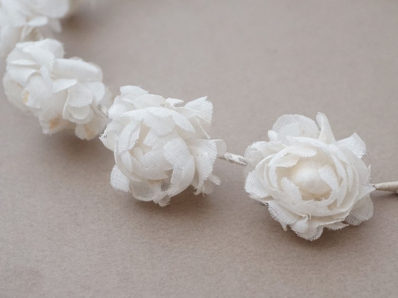 画像7: アンティーク 薔薇の布花のティアラ 花冠 初聖体